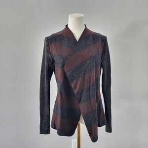 Iris Setlakwe Draped Asymmetrical Wool Blend Cardigan Jacket 8